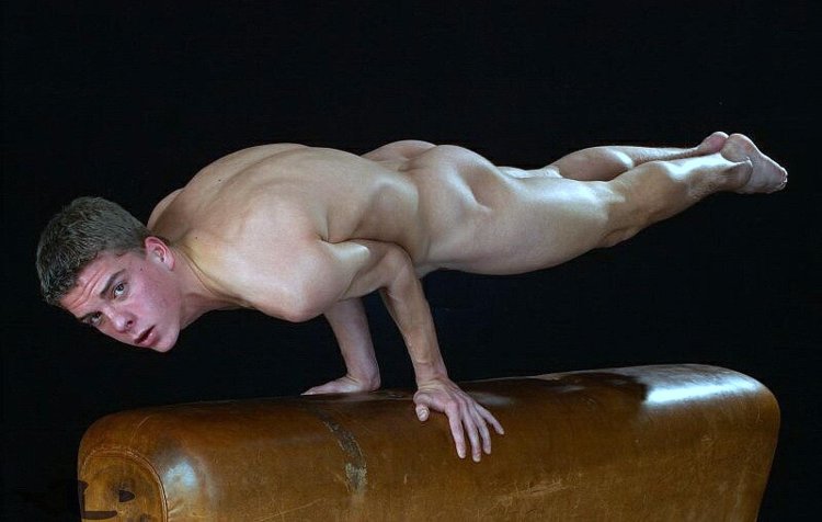 Naked gymnastics of men