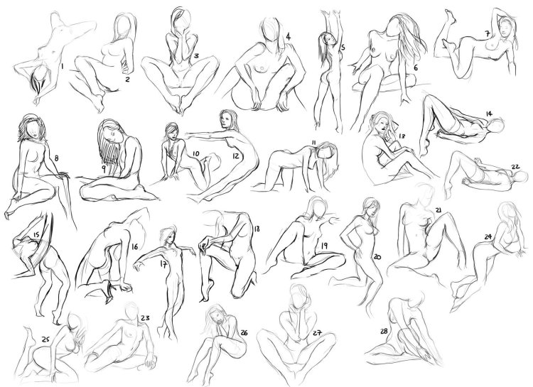 Successful poses for an erotic photo shoot