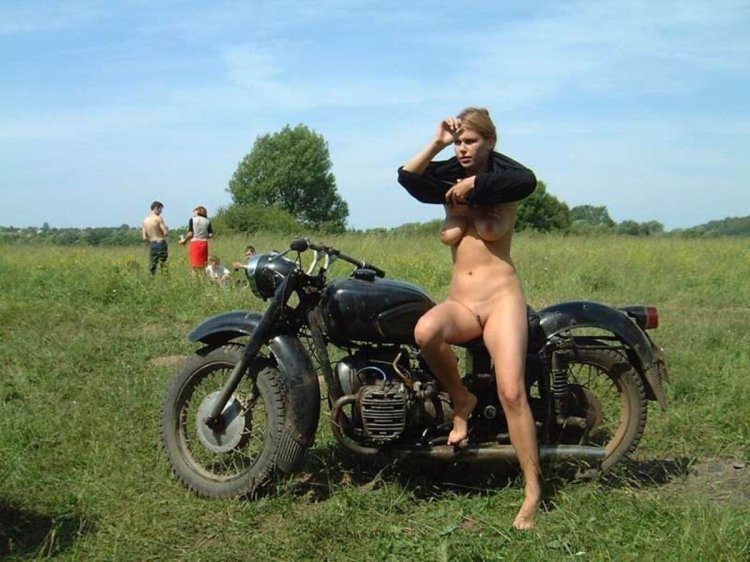 Naked on motorcycles