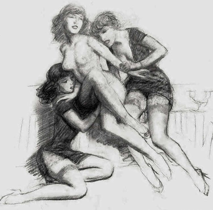 Erotic three -time drawings