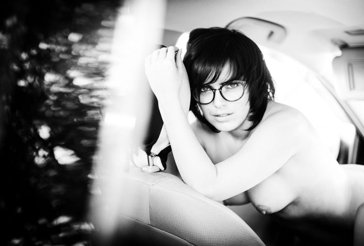 Nude with a short haircut