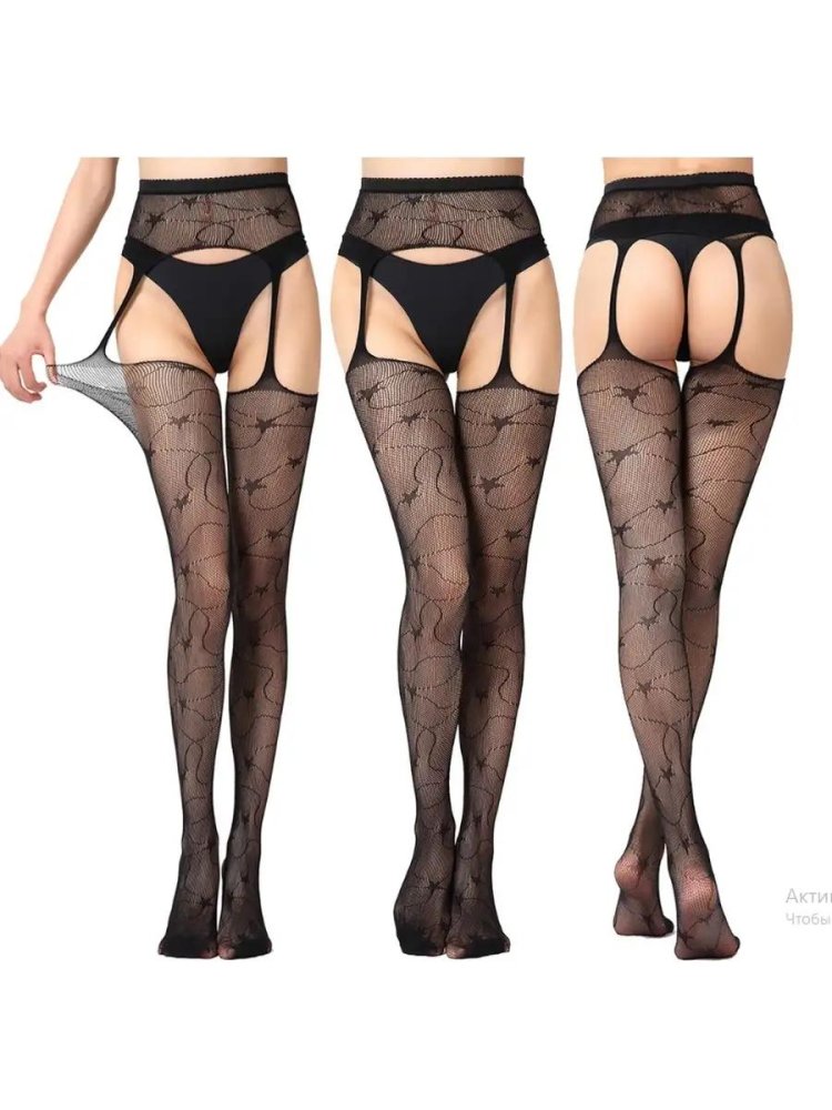 Stockings with open crotch