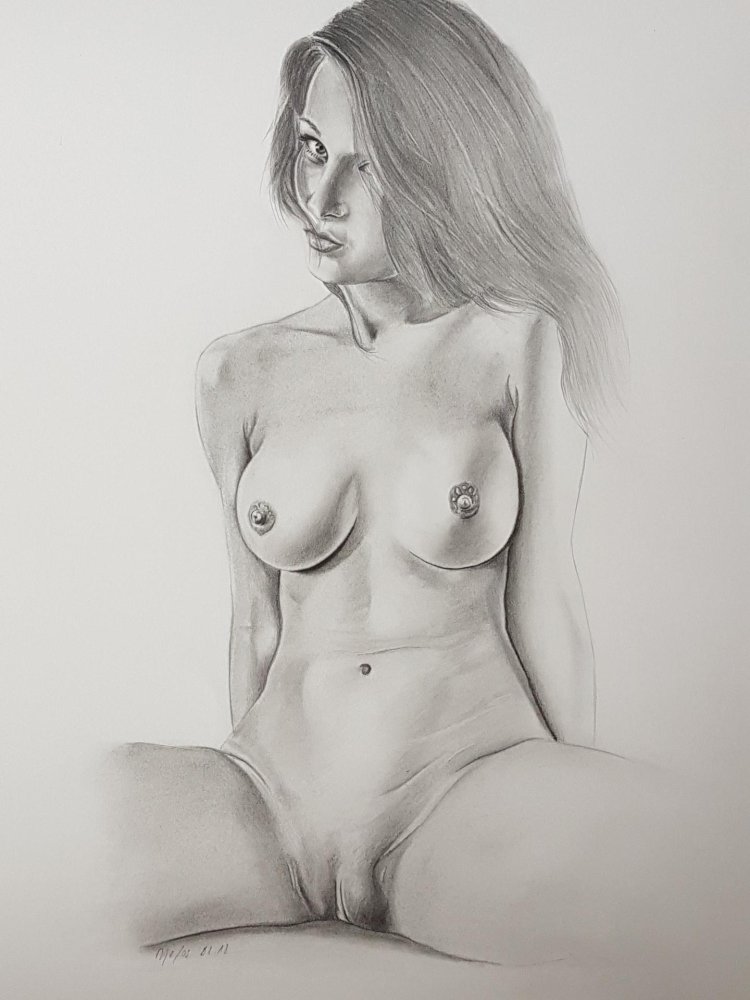 Drawing teenager girl nude
