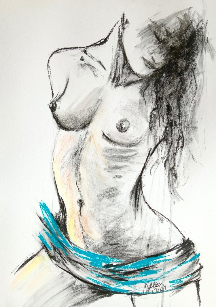 Naked body drawing