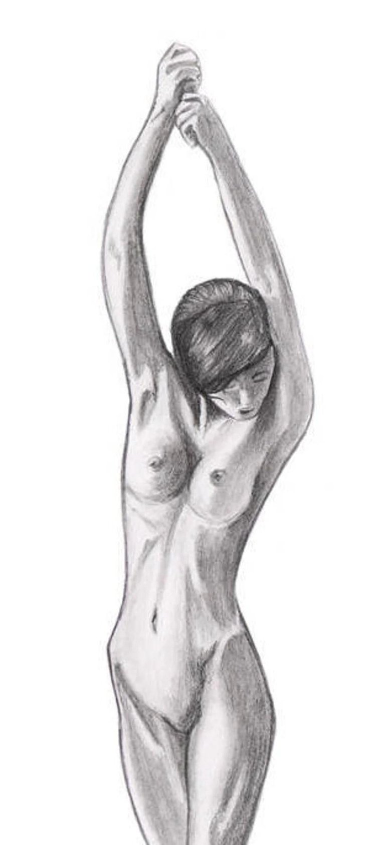 Naked pose for drawing