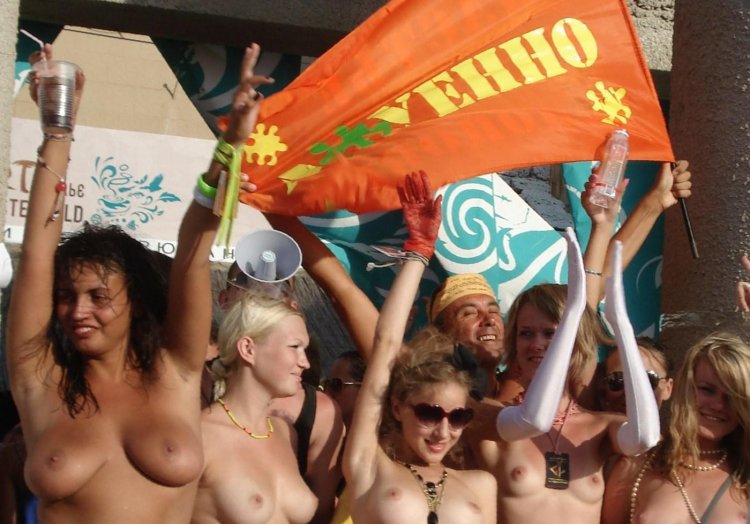 Naked girls at the festival