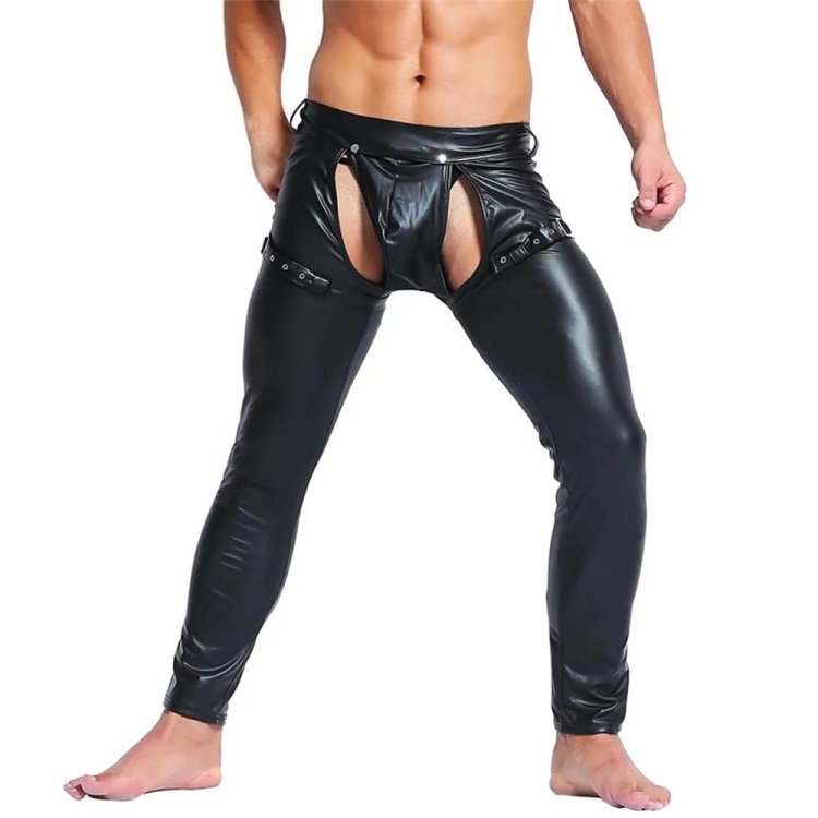 Tight leather pants for men