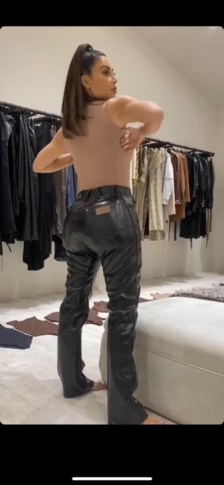 Kim kardashian leather pants