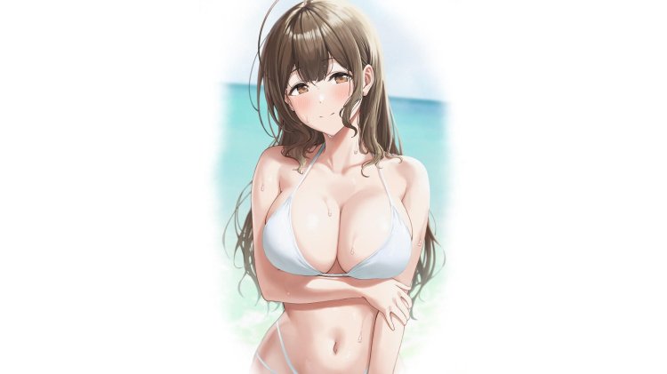 Anime big boobs in a swimsuit