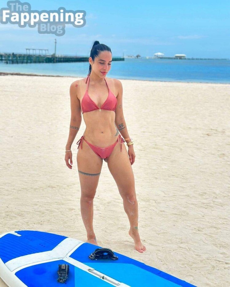 On the beach in bikini