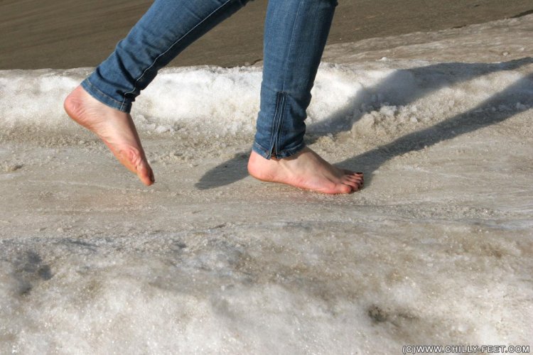 Barefoot in the snow