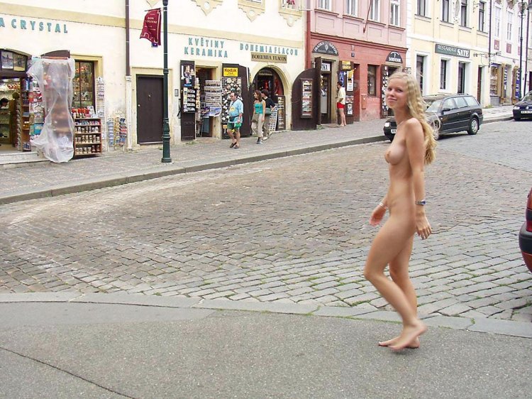 Naked girls on the street