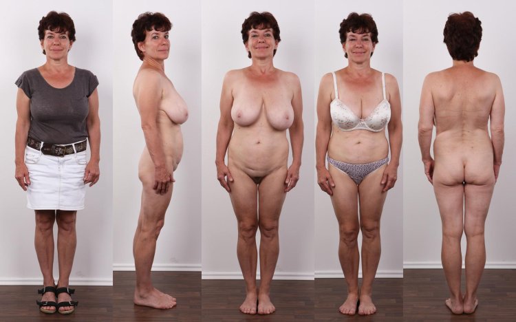 Naked elderly women at the casting