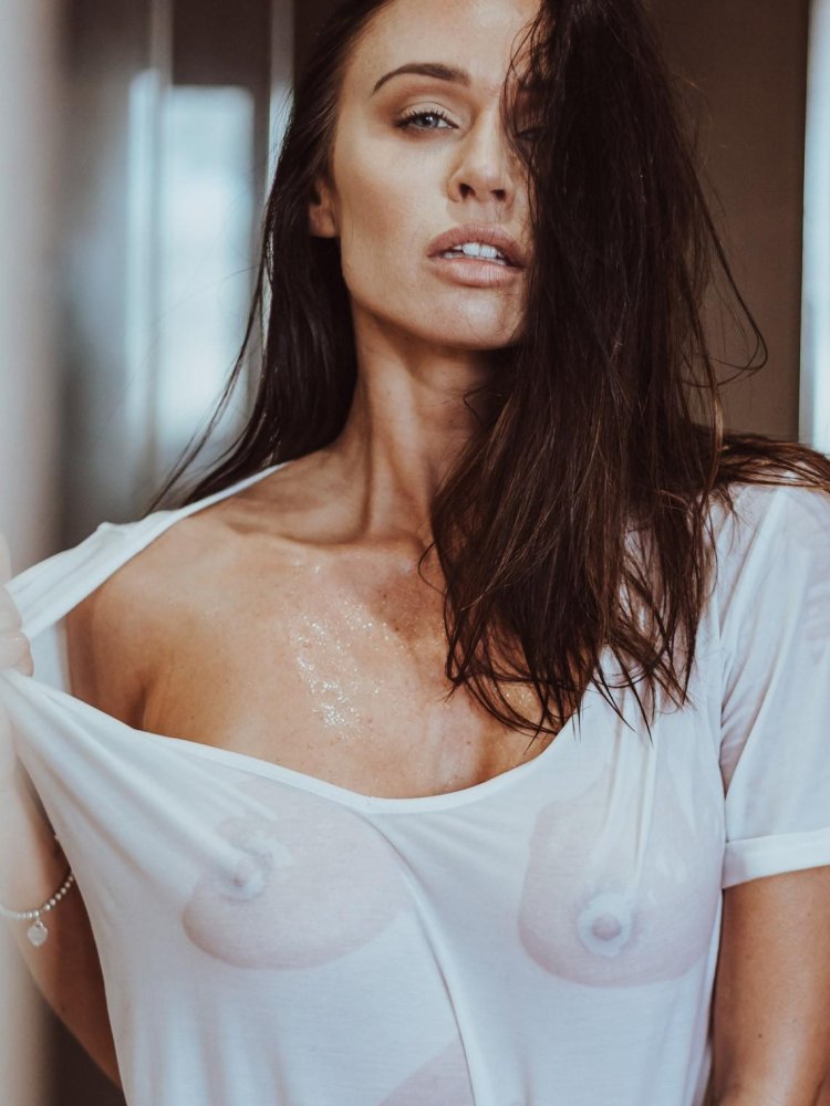 Girl in a wet T -shirt
