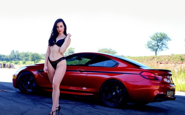 Beautiful girls with BMW