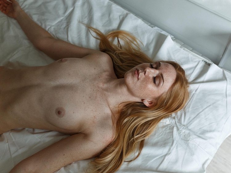 Blonde with freckles nude