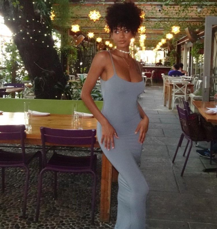 Girl in a tight dress