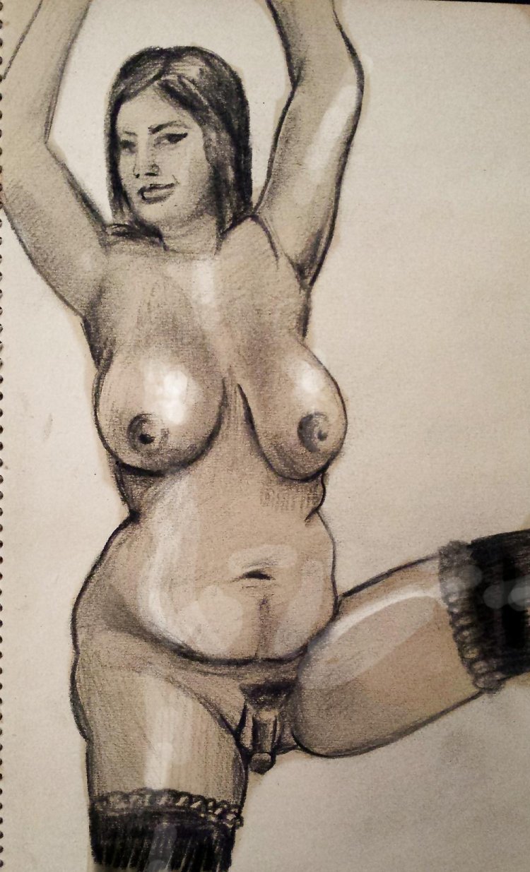Pencil drawings of shemales