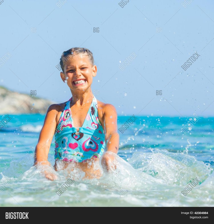 Girl swimming in the sea