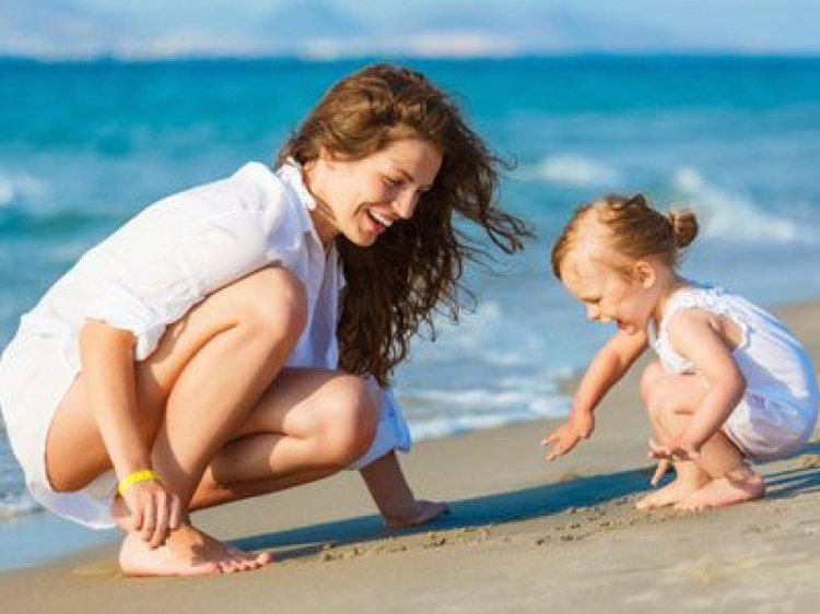 Mom on the beach