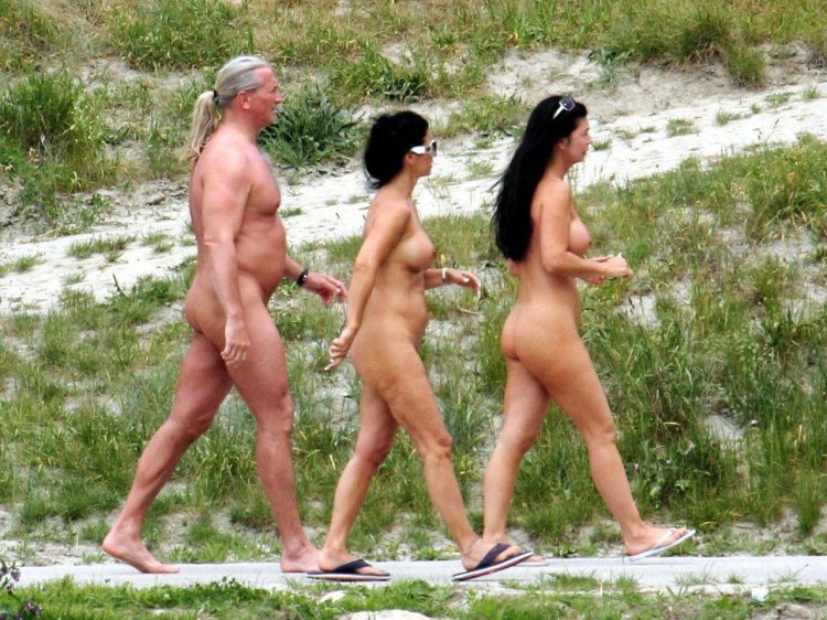 Naked nudists in the castle