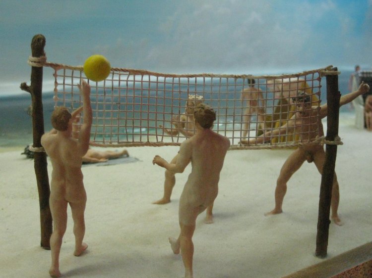 Naked play volleyball