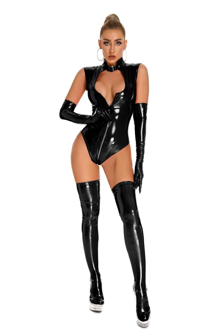 Latex body with open crotch