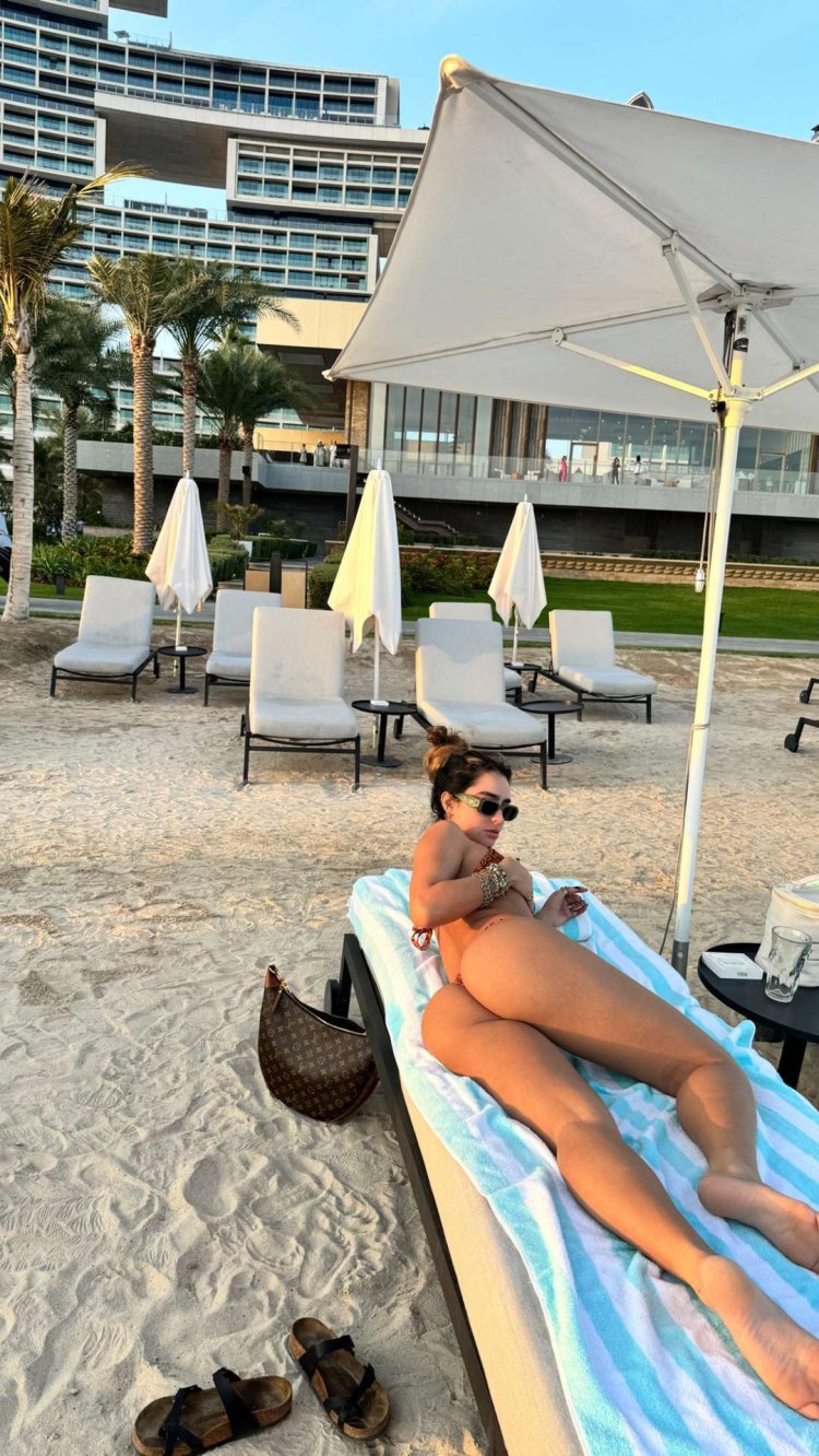 Brunette in a swimsuit