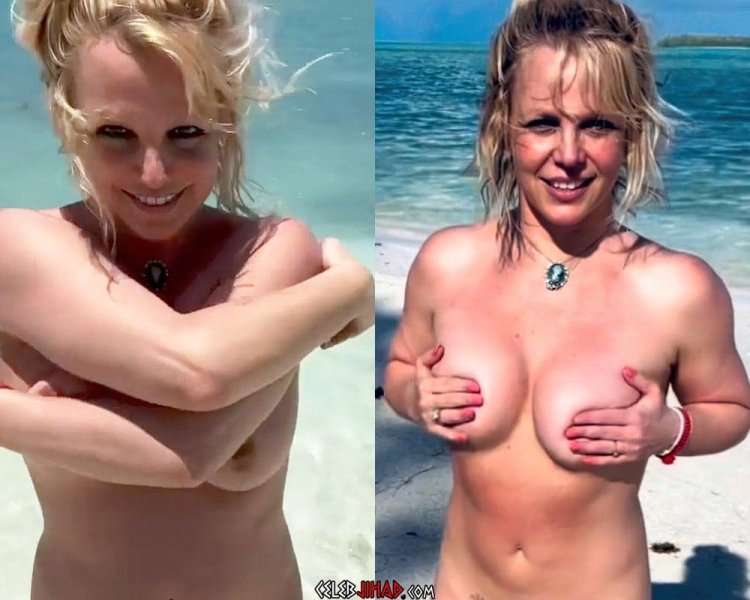 Britney Spears Naked on the Beach