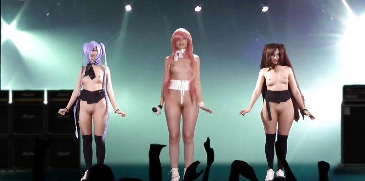 Japanese schoolgirls dance naked