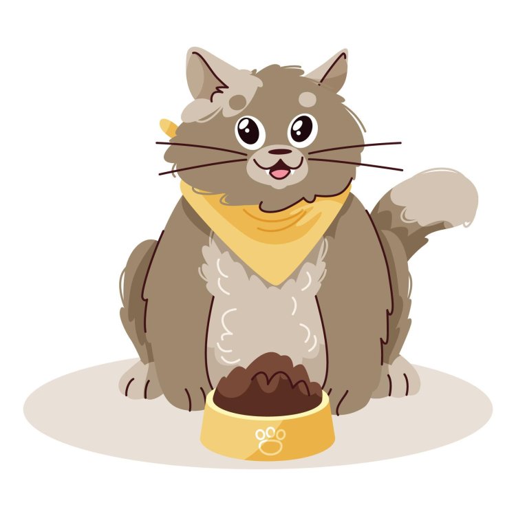 Cat with fish vector