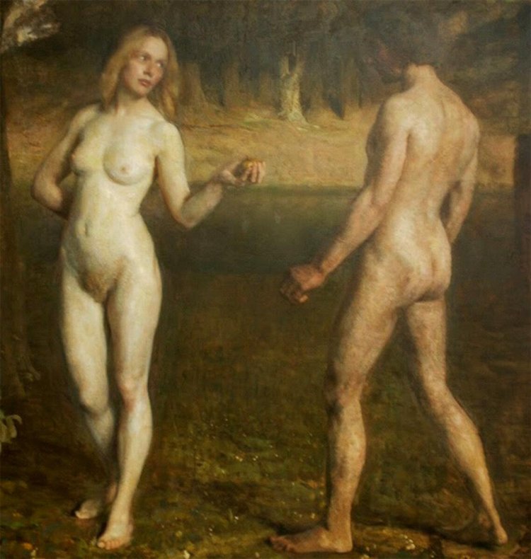 Photo shoot in the style of Adam and Eve Naked