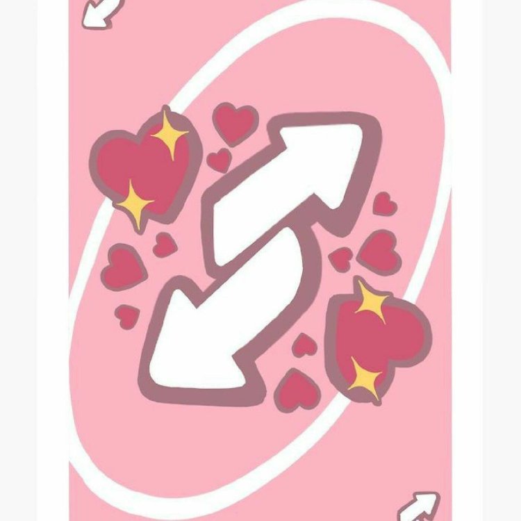 Uno card with hearts