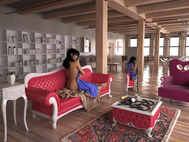 Girl in the interior