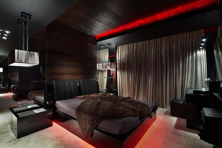 Black style bedroom
