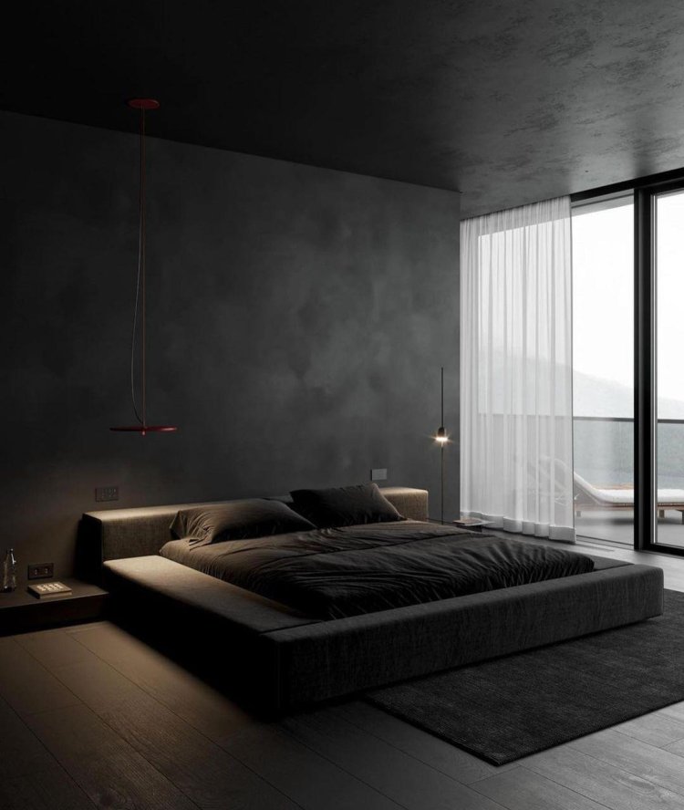 Total Black Bednica Minimalism