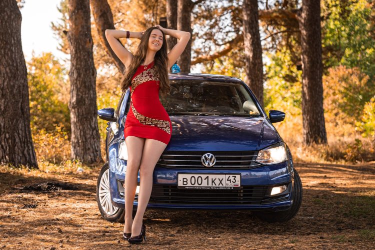 Girl and Volkswagen