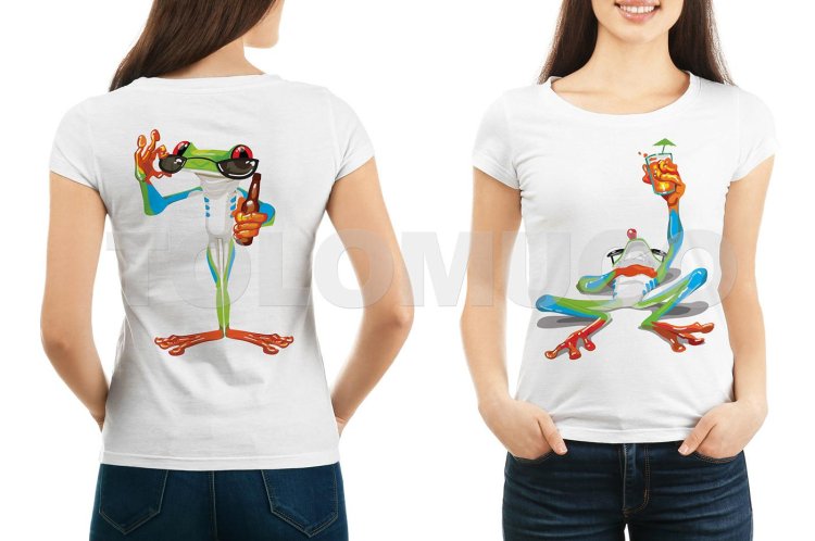 White T -shirt in front and back