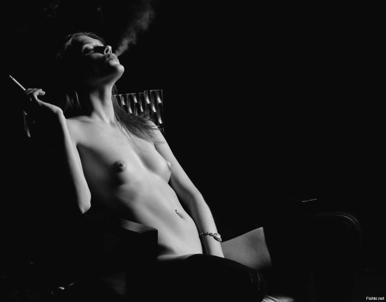 Beautiful naked smokers