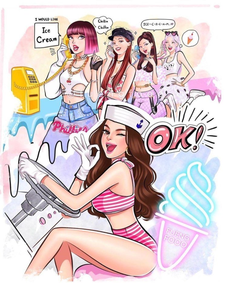 BLACKPINK selena Gomez Ice Cream