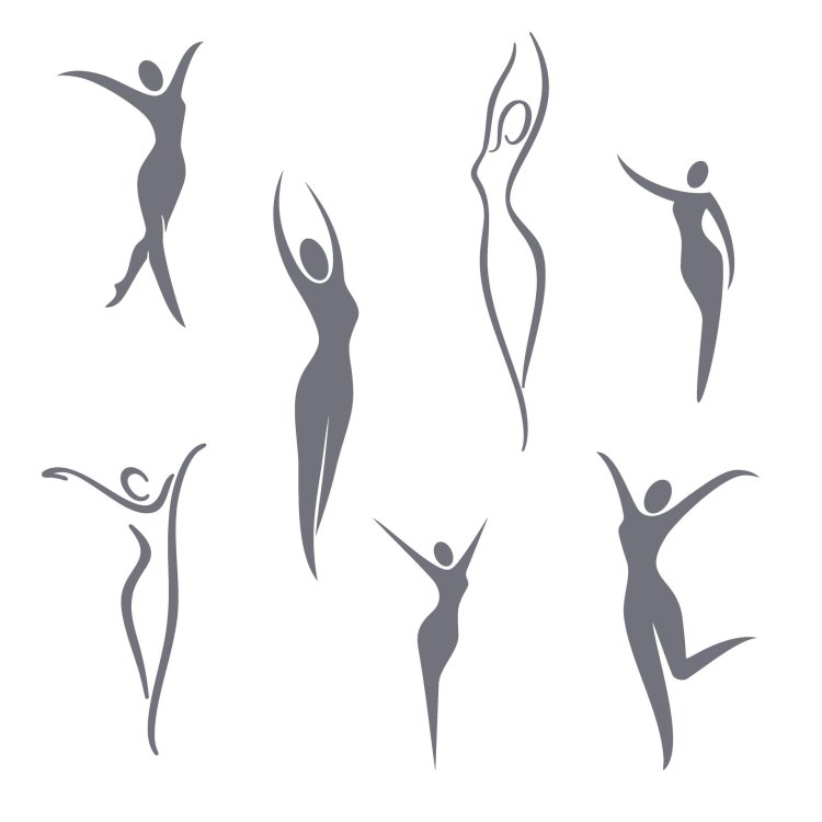 The silhouette of female body