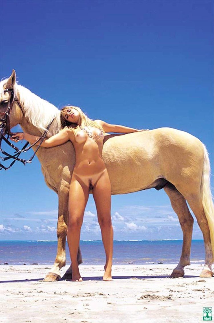 Girls naked on horseback