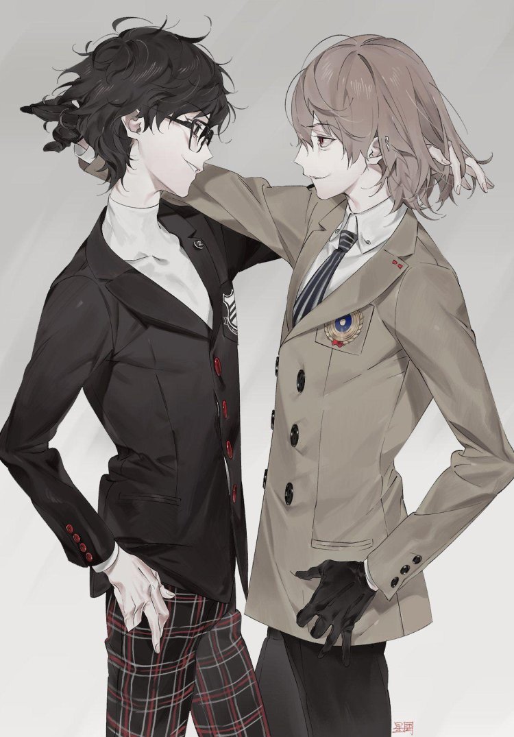 Persona 5 Akira Kurus and mountain Akechi