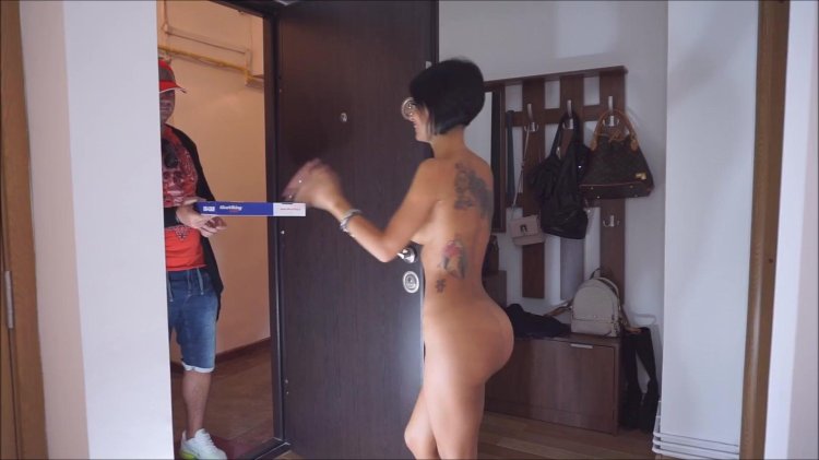 Wife opened the door naked