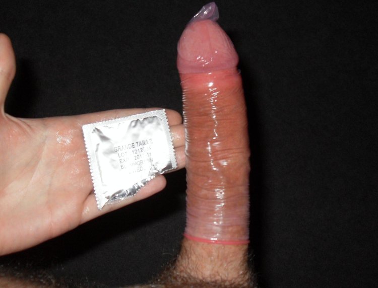 A male member in condom