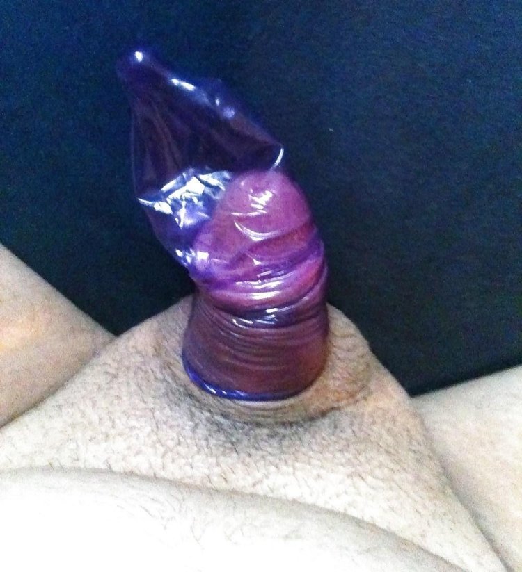 A condom on little dick