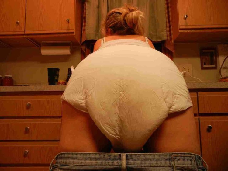 Woman saggy diaper