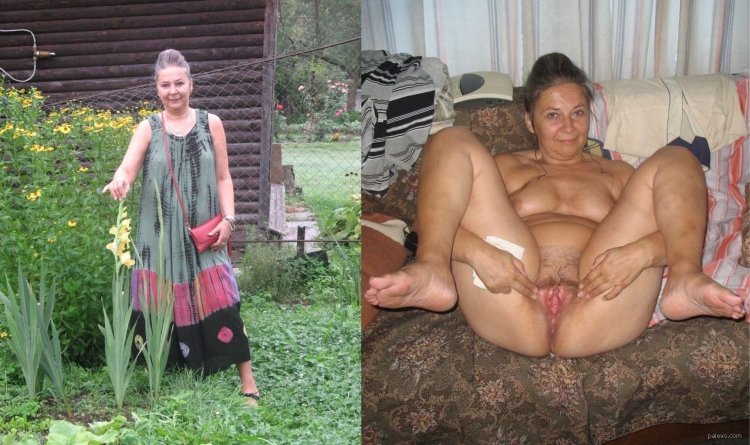 Elderly women in the village naked