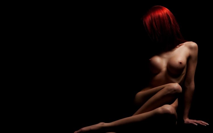 Erotic girls on a black background