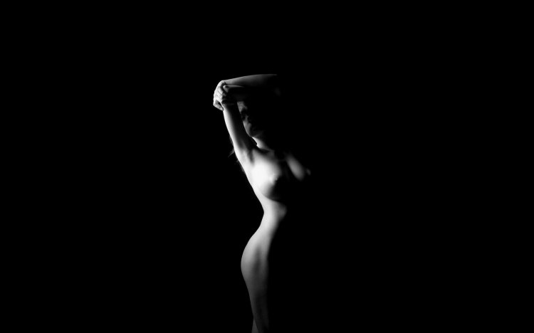 Erotic girls on a black background